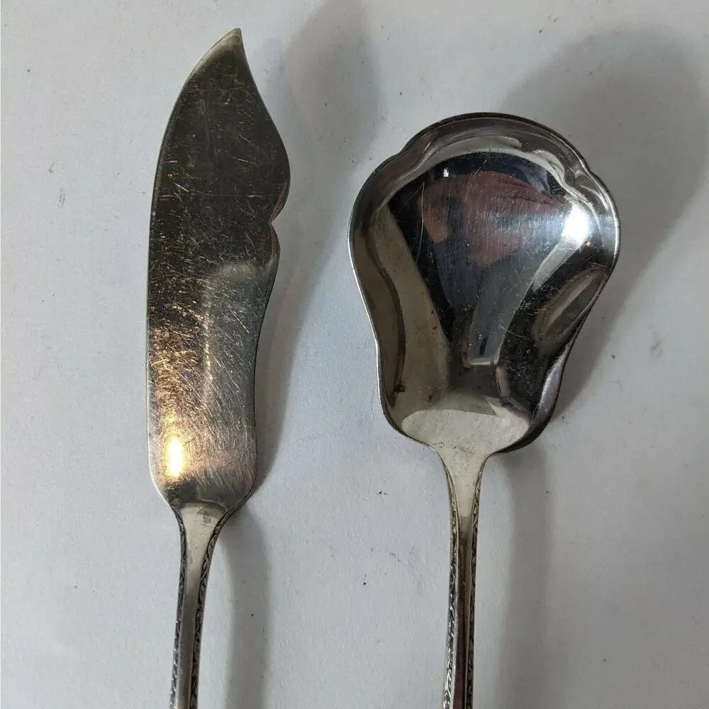 Gorham Plate Butter Knife Sugar Spoon Silver